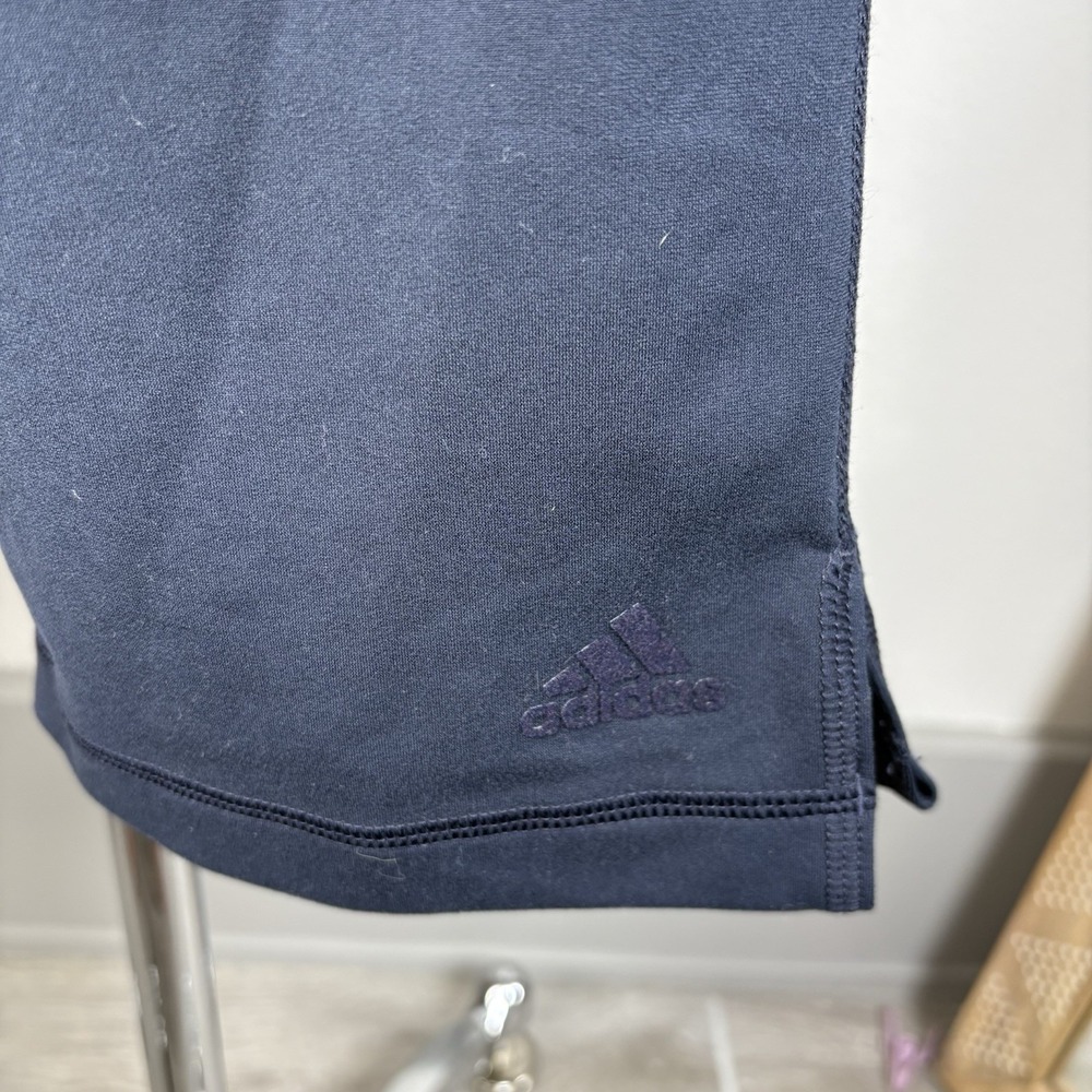 Adidas Women M Navy Blue Capri Pants Athleisure Sporty Polyester Spandex y2K - Picture 9 of 15